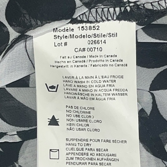 JOSEPH RIBKOFF Black White Polka Dot Print Asymmetric Artsy Tunic Top Size 4 - Picture 7 of 8